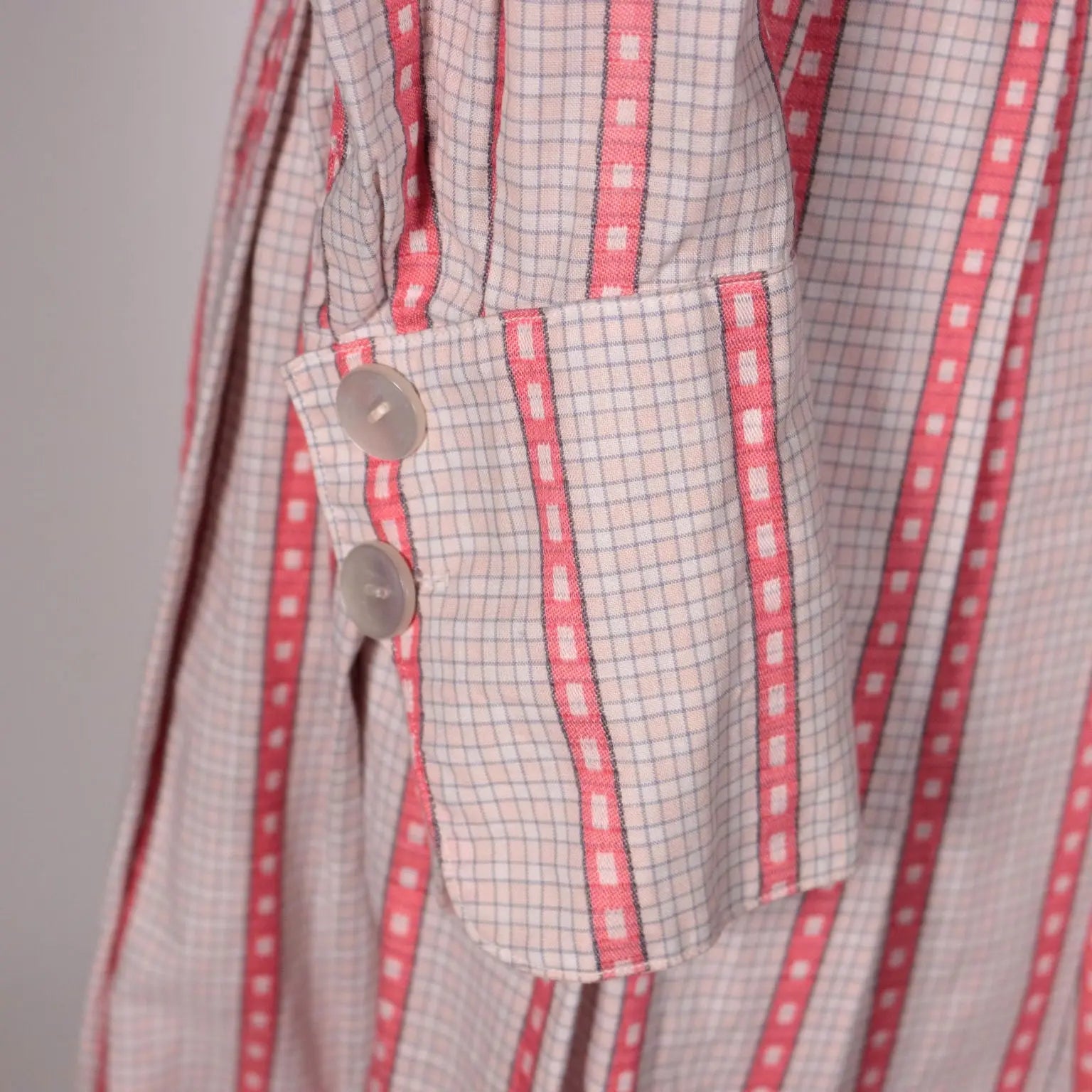 Vintage Pink Tartan Dress Cotton 1940s-1950s - Size S/M | Clothing & House Linens | Vintage