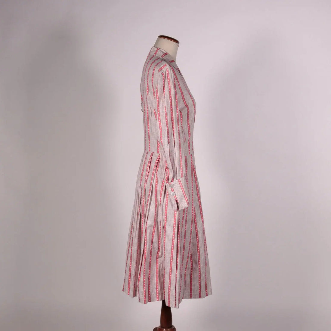 Vintage Pink Tartan Dress Cotton 1940s-1950s - Size S/M | Clothing & House Linens | Vintage