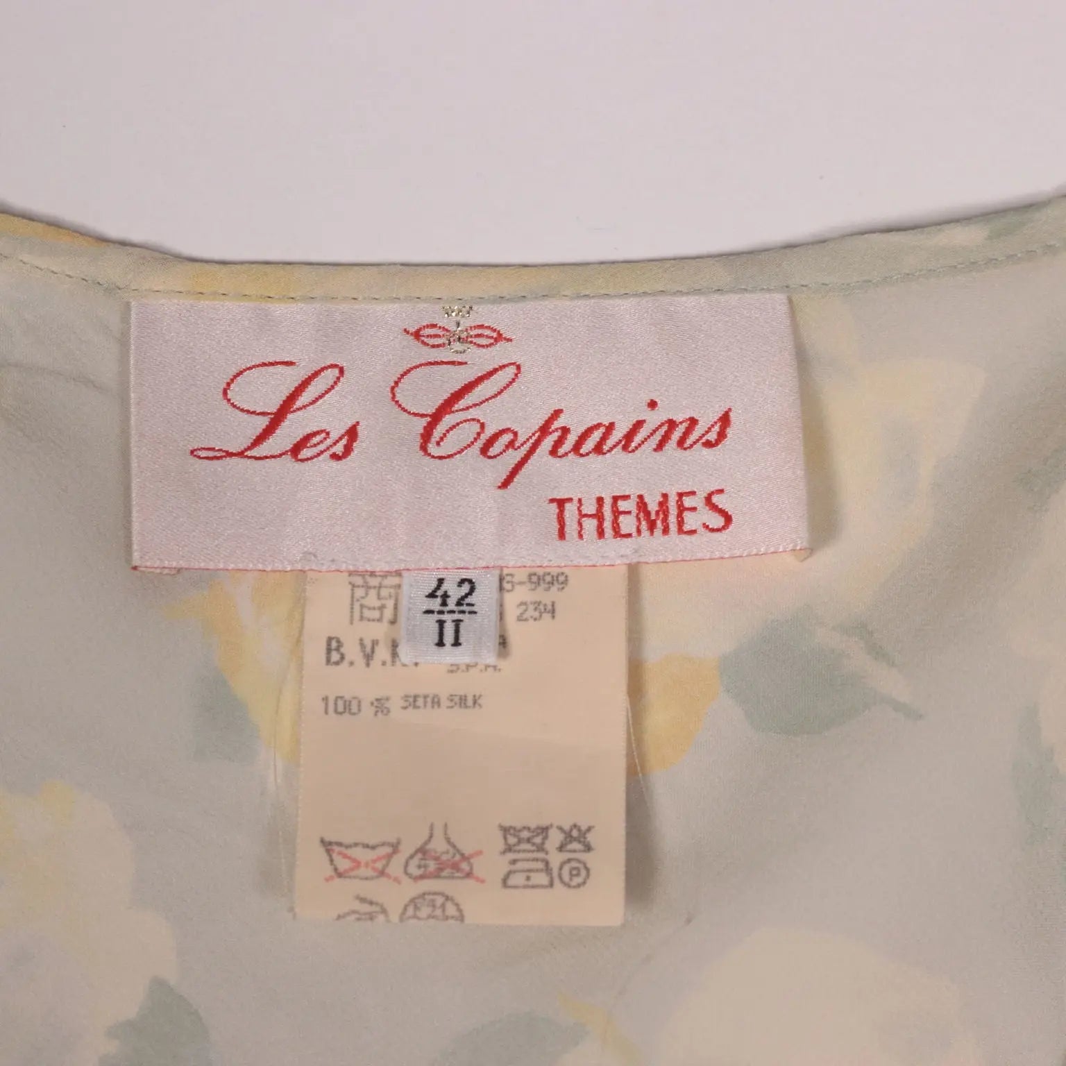 Vintage Les Copains Dress Coloured Silk US Size 12 Italy 1990s - Size UK 10 | Clothing & House Linens | Vintage