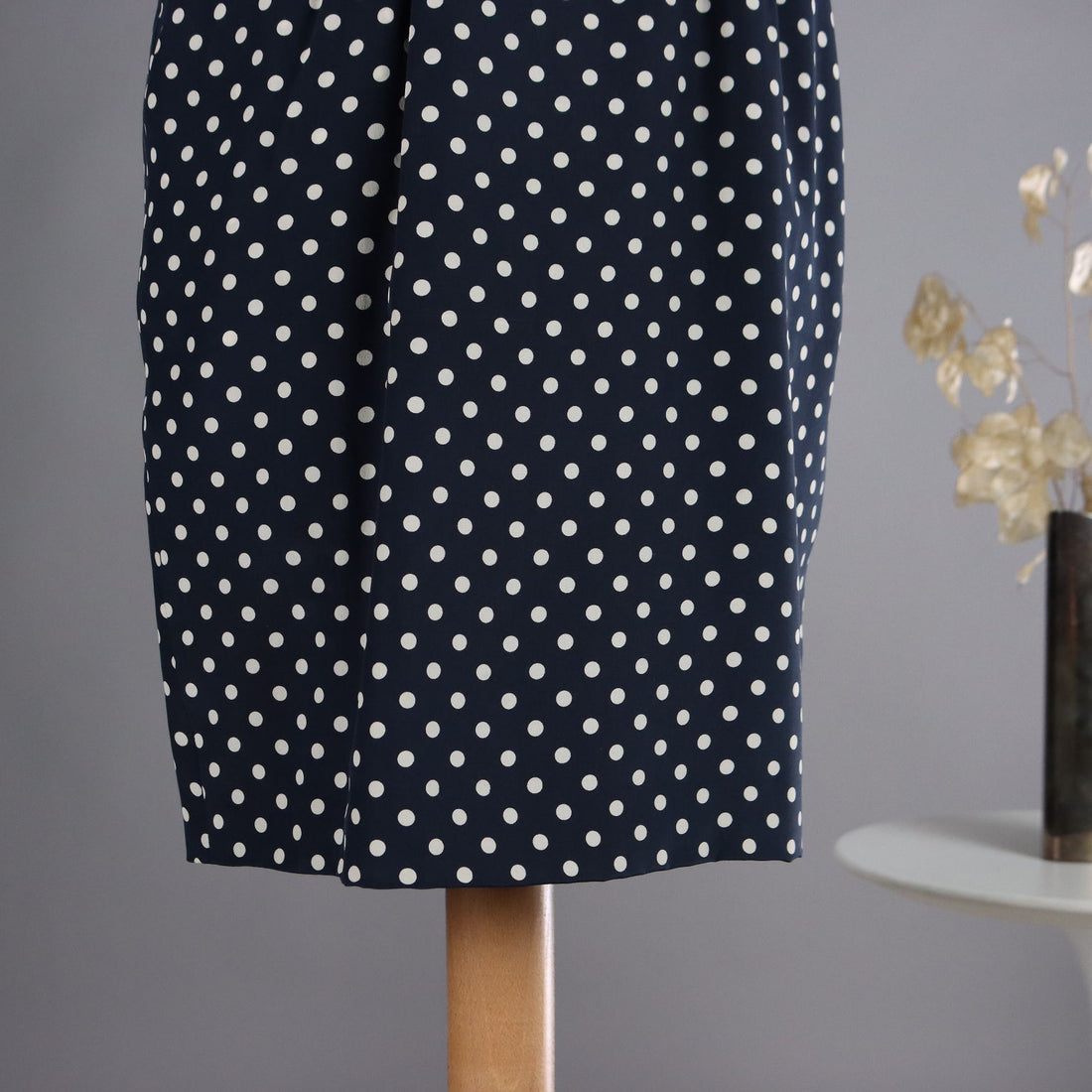 Vintage Dress by Pinuccia Botondi Size 6 1990s Blue Silk White Dots - Size 6 | Clothing & House Linens  Vintage