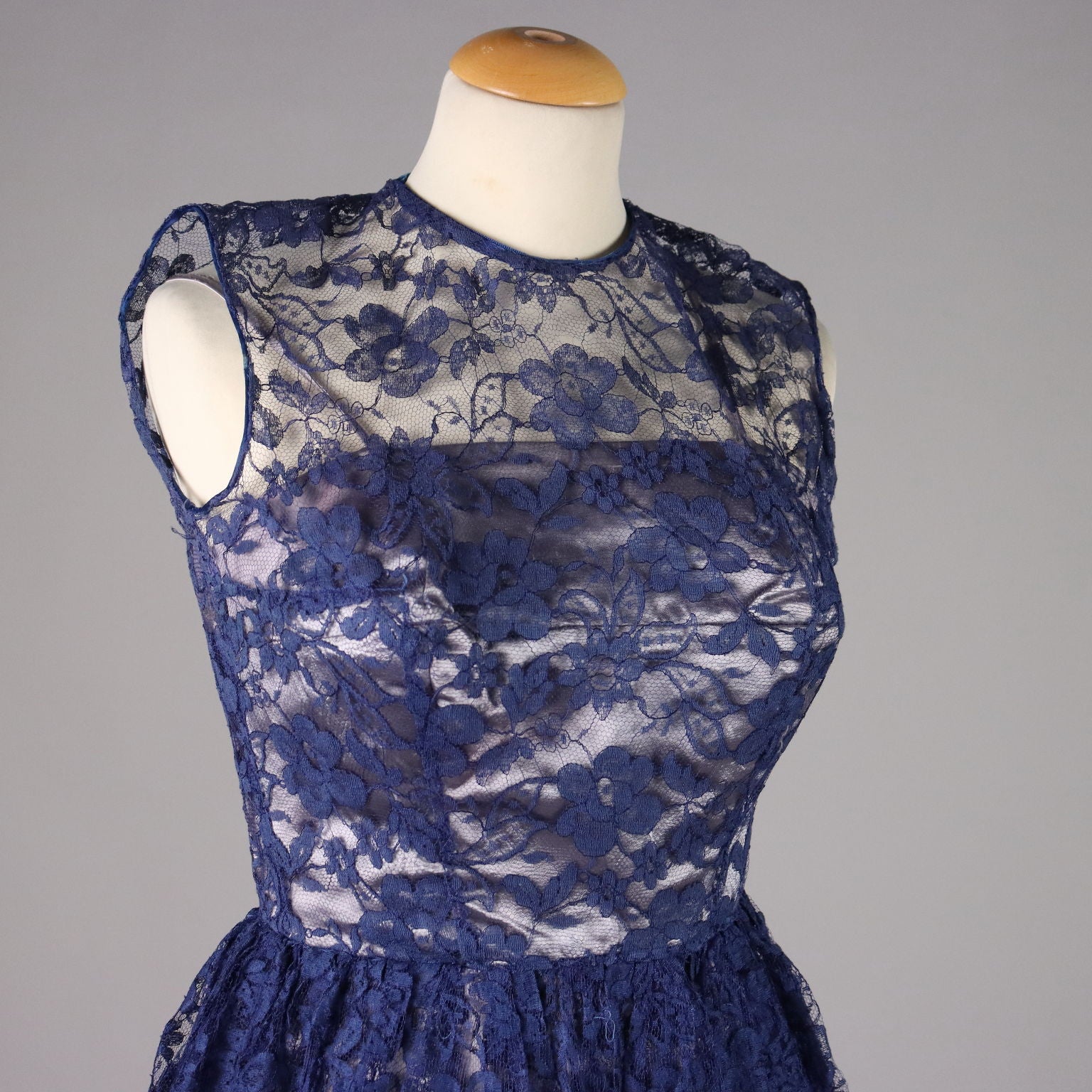 Vintage Blue Lace Dress Size 12 Vintage Clothing and Textiles - Size 12 | Clothing & House Linens  Vintage