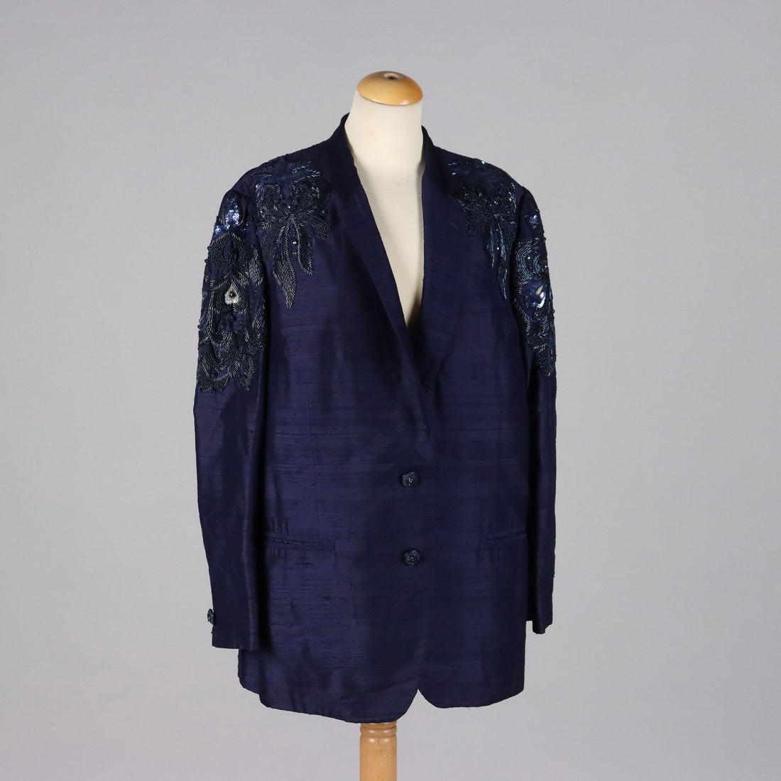 Vintage Blue Jacket Shantung Silk Size 18 1980s - Size 18 | Clothing & House Linens  Vintage