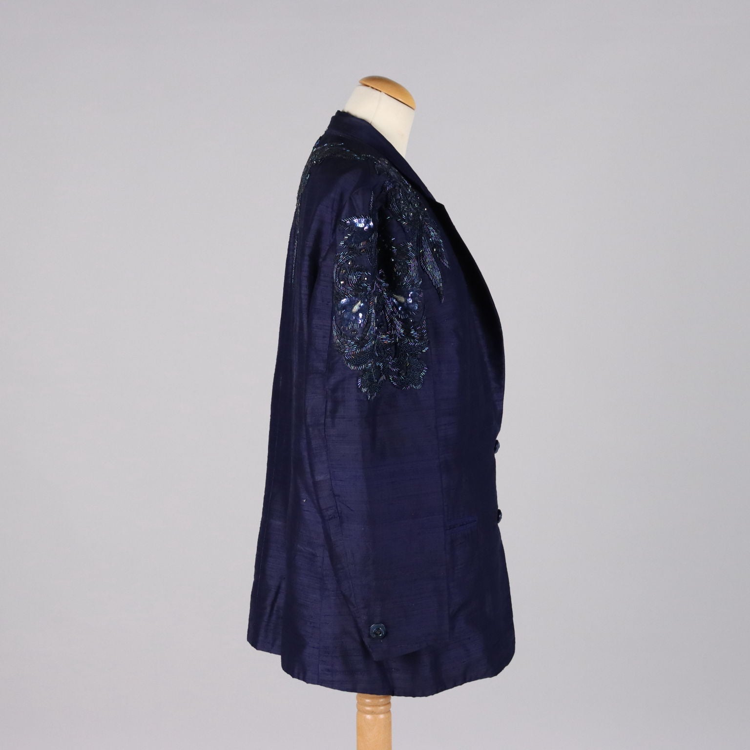 Vintage Blue Jacket Shantung Silk Size 18 1980s - Size 18 | Clothing & House Linens  Vintage