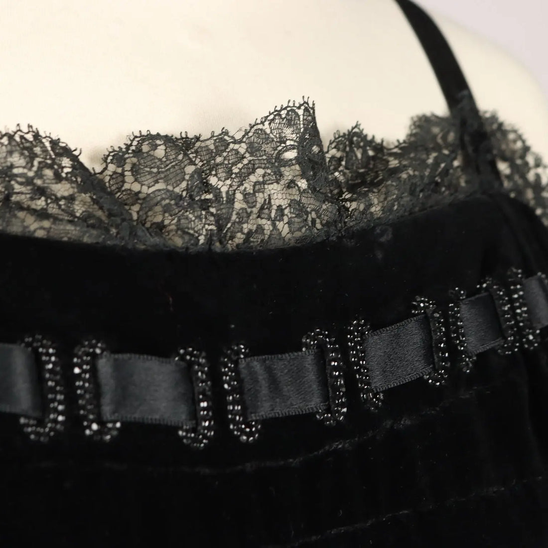Vintage Black Velvet Dress with Beads UK Size 14 Italy - UK Size 14 | Clothing & House Linens | Vintage