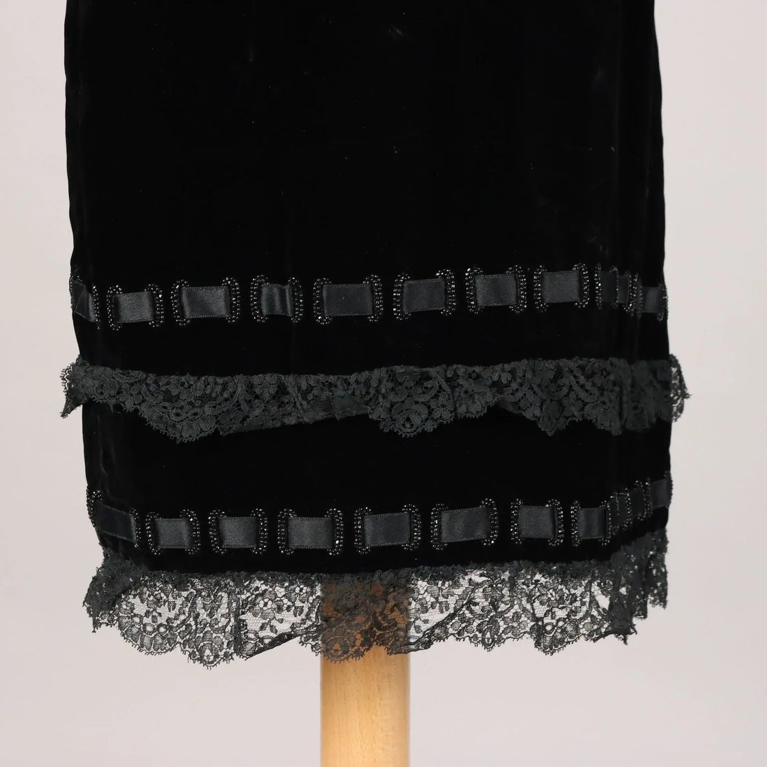 Vintage Black Velvet Dress with Beads UK Size 14 Italy - UK Size 14 | Clothing & House Linens | Vintage
