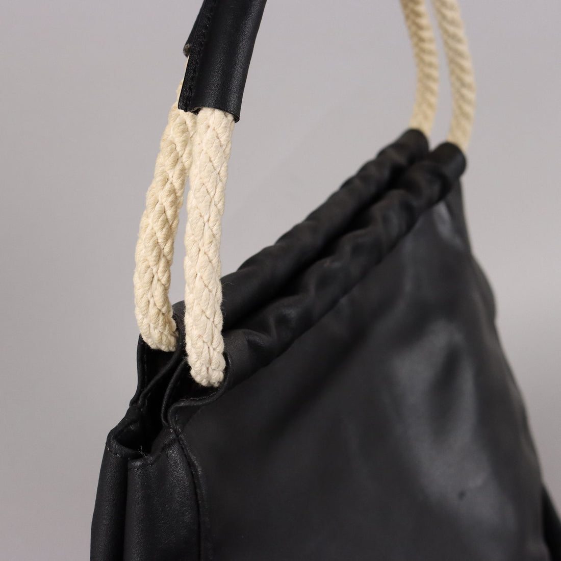 Vintage Furla Bag Black Leather Cord Handles | Clothing & House Linens  Vintage