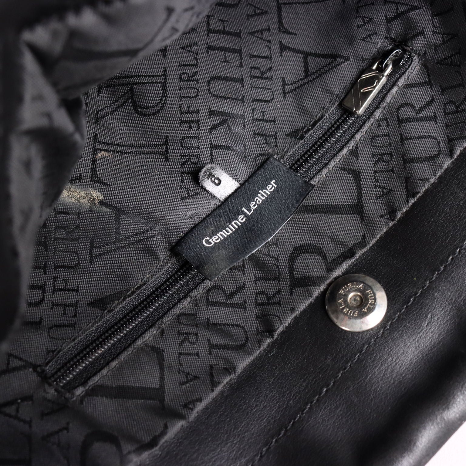 Vintage Furla Bag Black Leather Cord Handles | Clothing & House Linens  Vintage