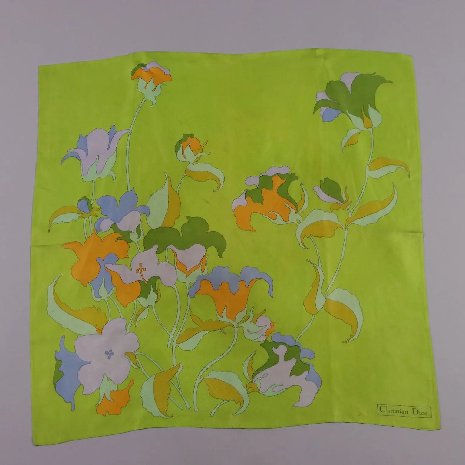 Vintage Scarf Christian Dior Silk Flower Decorations France | Clothing & House Linens | Vintage