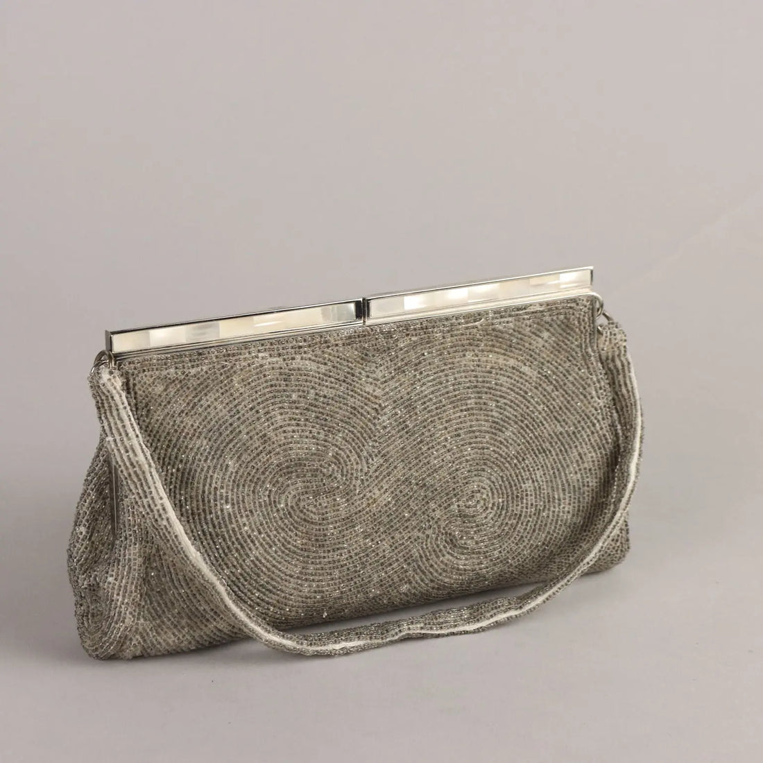 Vintage 1940s-50s Evening Bag Silver Beads Italy | Clothing & House Linens | Vintage