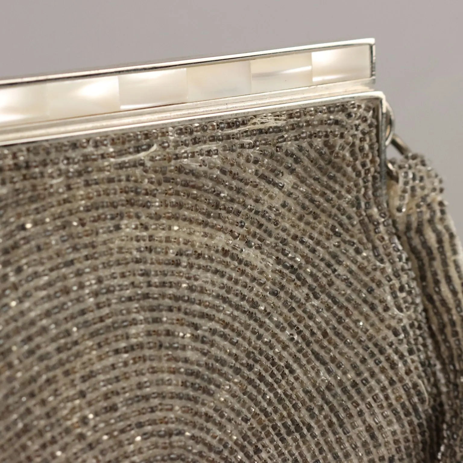 Vintage 1940s-50s Evening Bag Silver Beads Italy | Clothing & House Linens | Vintage