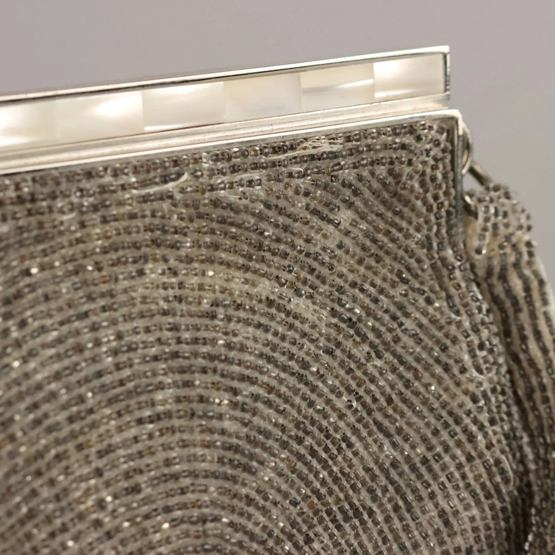 Vintage 1940s-50s Evening Bag Silver Beads Italy | Clothing & House Linens | Vintage