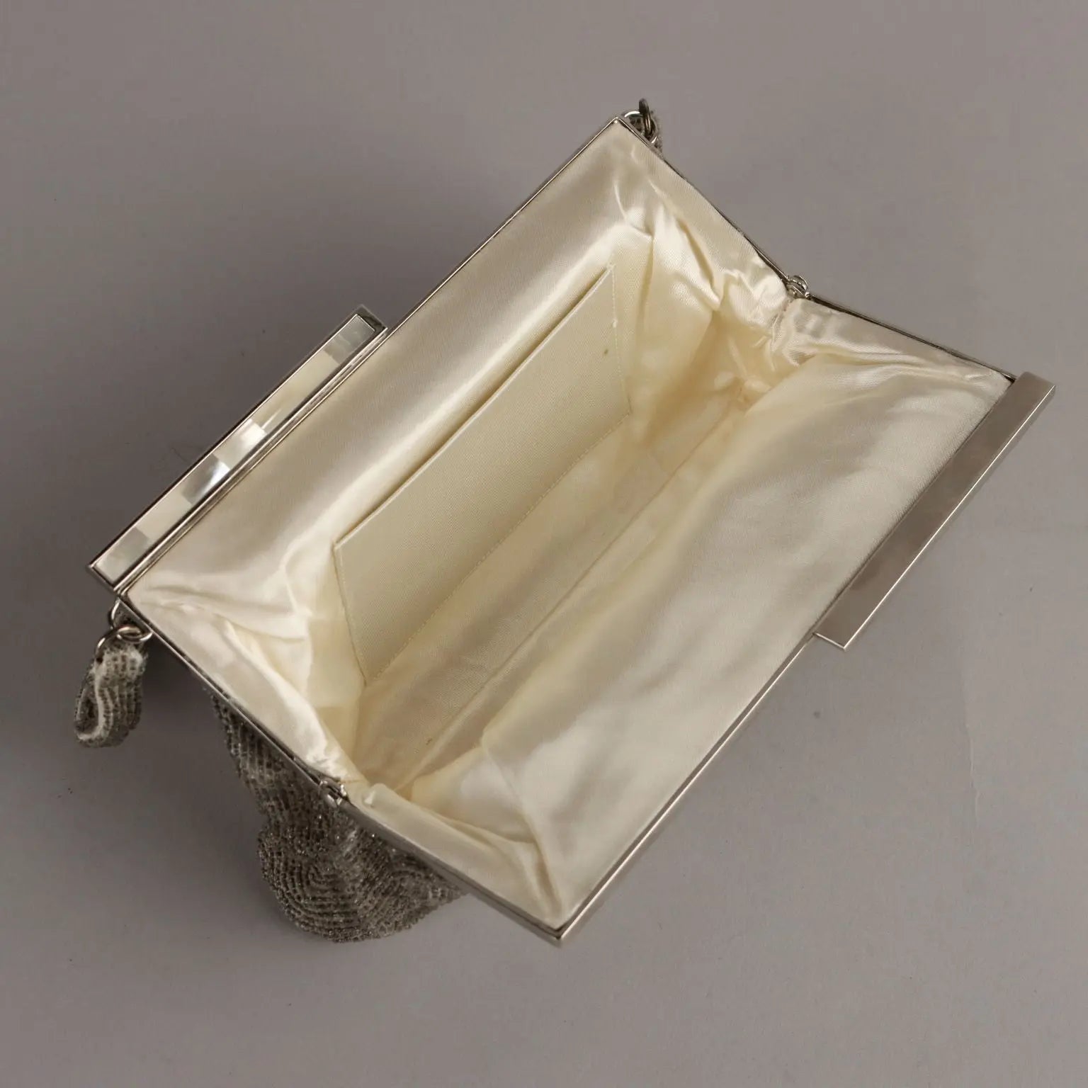 Vintage 1940s-50s Evening Bag Silver Beads Italy | Clothing & House Linens | Vintage