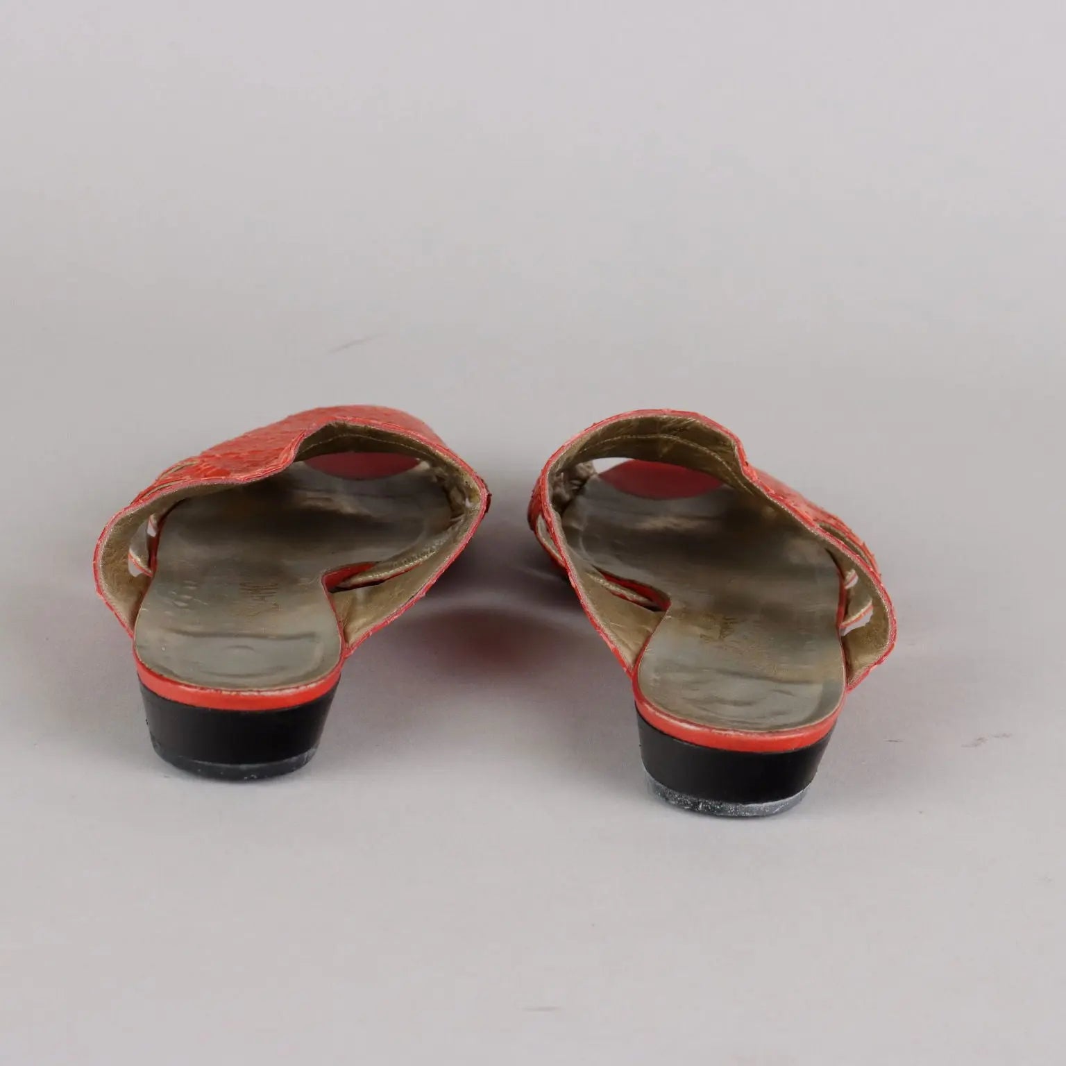 Vintage Coral Red Ferragamo Shoes Leather Size 6 Italy - UK Size 6 | Clothing & House Linens | Vintage
