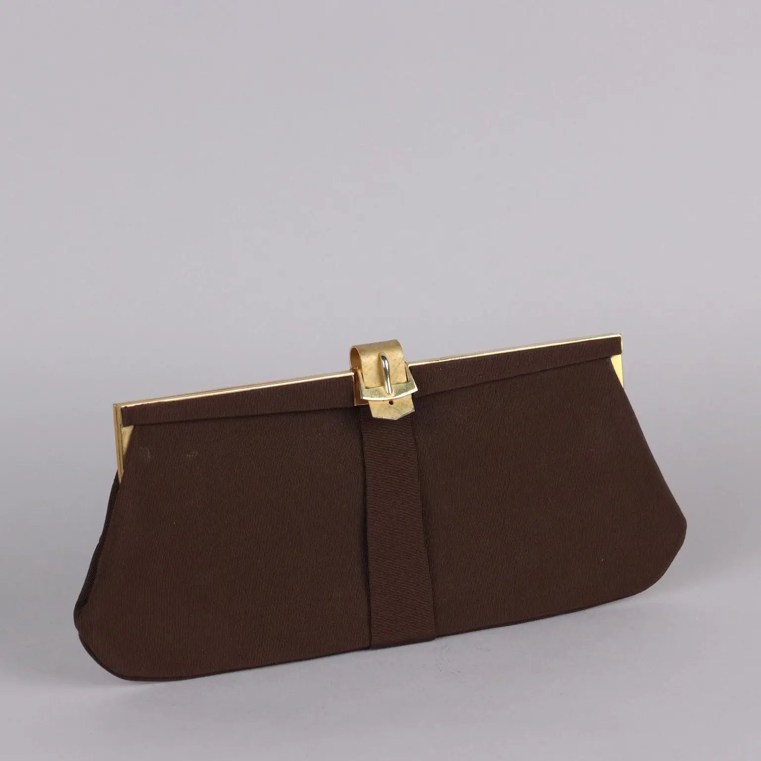 Vintage Handbag Satin Brown Canvas Italy 1960s | Clothing & House Linens | Vintage