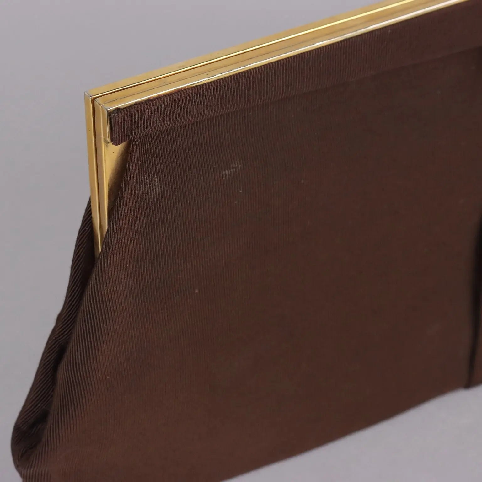 Vintage Handbag Satin Brown Canvas Italy 1960s | Clothing & House Linens | Vintage