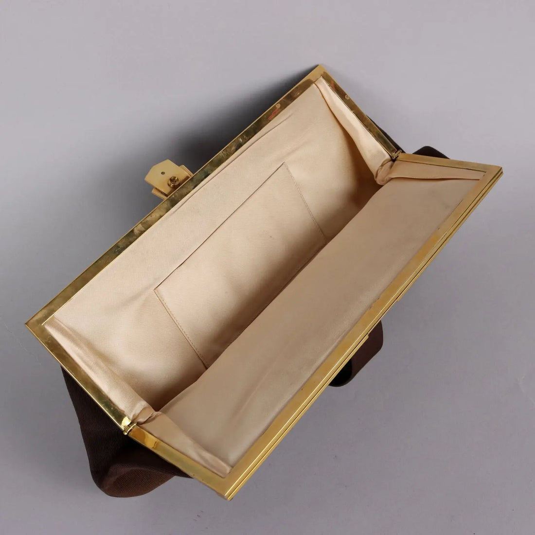 Vintage Handbag Satin Brown Canvas Italy 1960s | Clothing & House Linens | Vintage