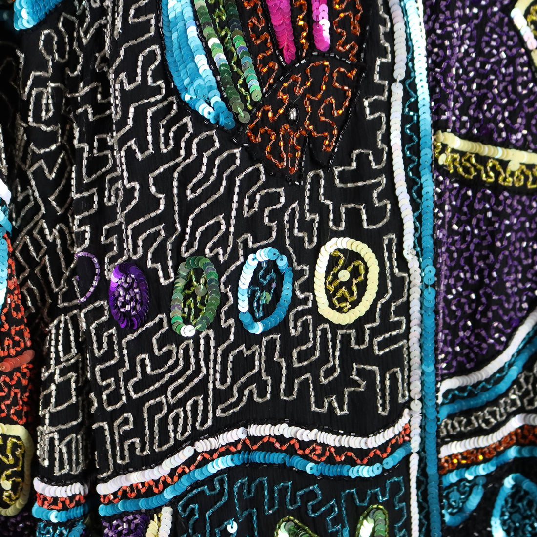 Vintage Jacket Embroidered Silk Unique Size Italy 1980s - Unique Size | Clothing & House Linens  Vintage