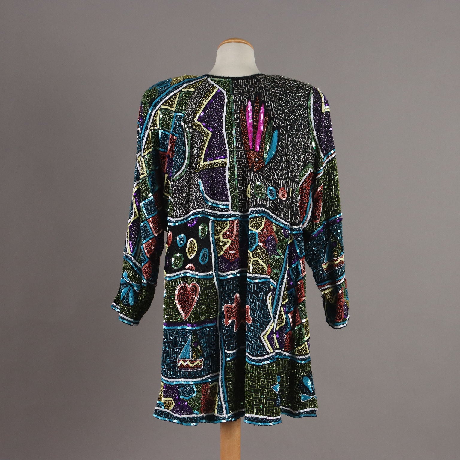 Vintage Jacket Embroidered Silk Unique Size Italy 1980s - Unique Size | Clothing & House Linens  Vintage