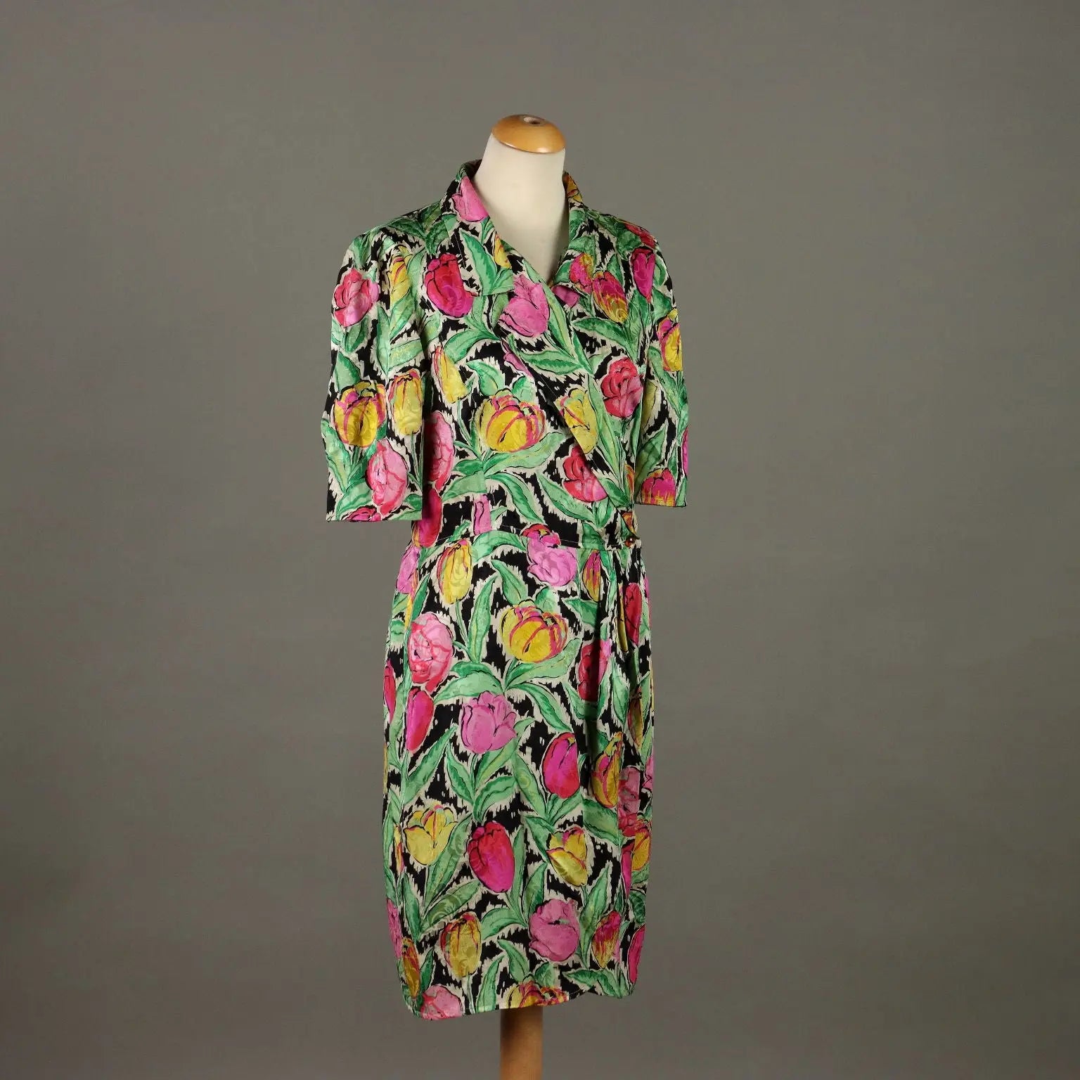Vintage Ungaro Dress Silk UK Size 14 Flower Printed France 1980s-1990s - UK Size 14 | Clothing & House Linens | Vintage