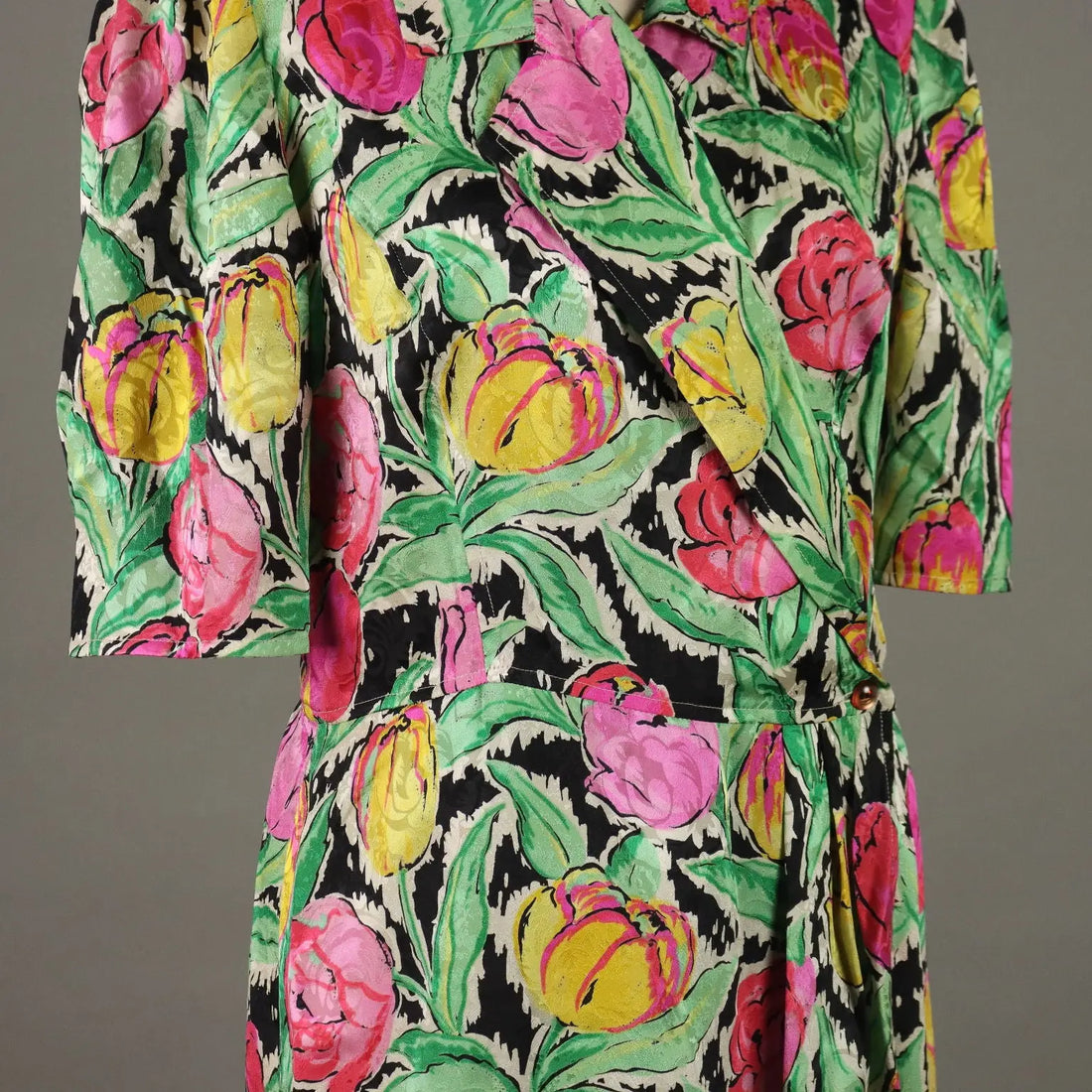 Vintage Ungaro Dress Silk UK Size 14 Flower Printed France 1980s-1990s - UK Size 14 | Clothing & House Linens | Vintage