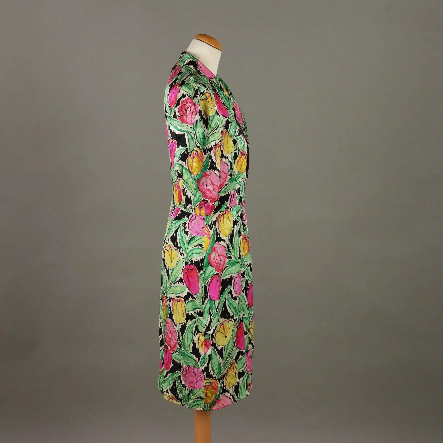 Vintage Ungaro Dress Silk UK Size 14 Flower Printed France 1980s-1990s - UK Size 14 | Clothing & House Linens | Vintage