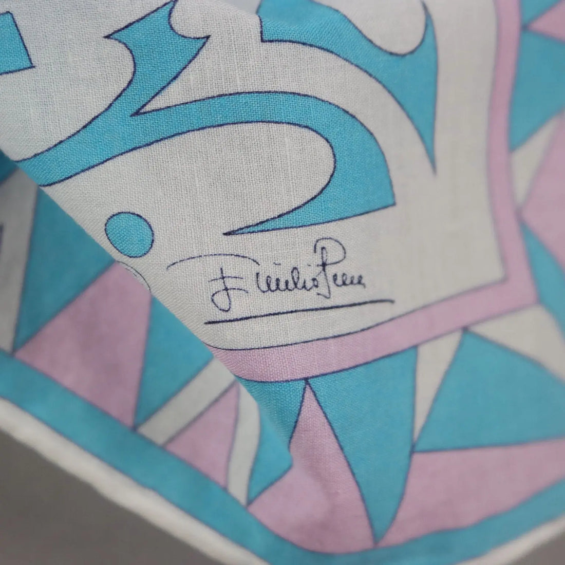 Vintage Pucci Scarf White Cotton Geometric Pattern | Clothing & House Linens | Vintage