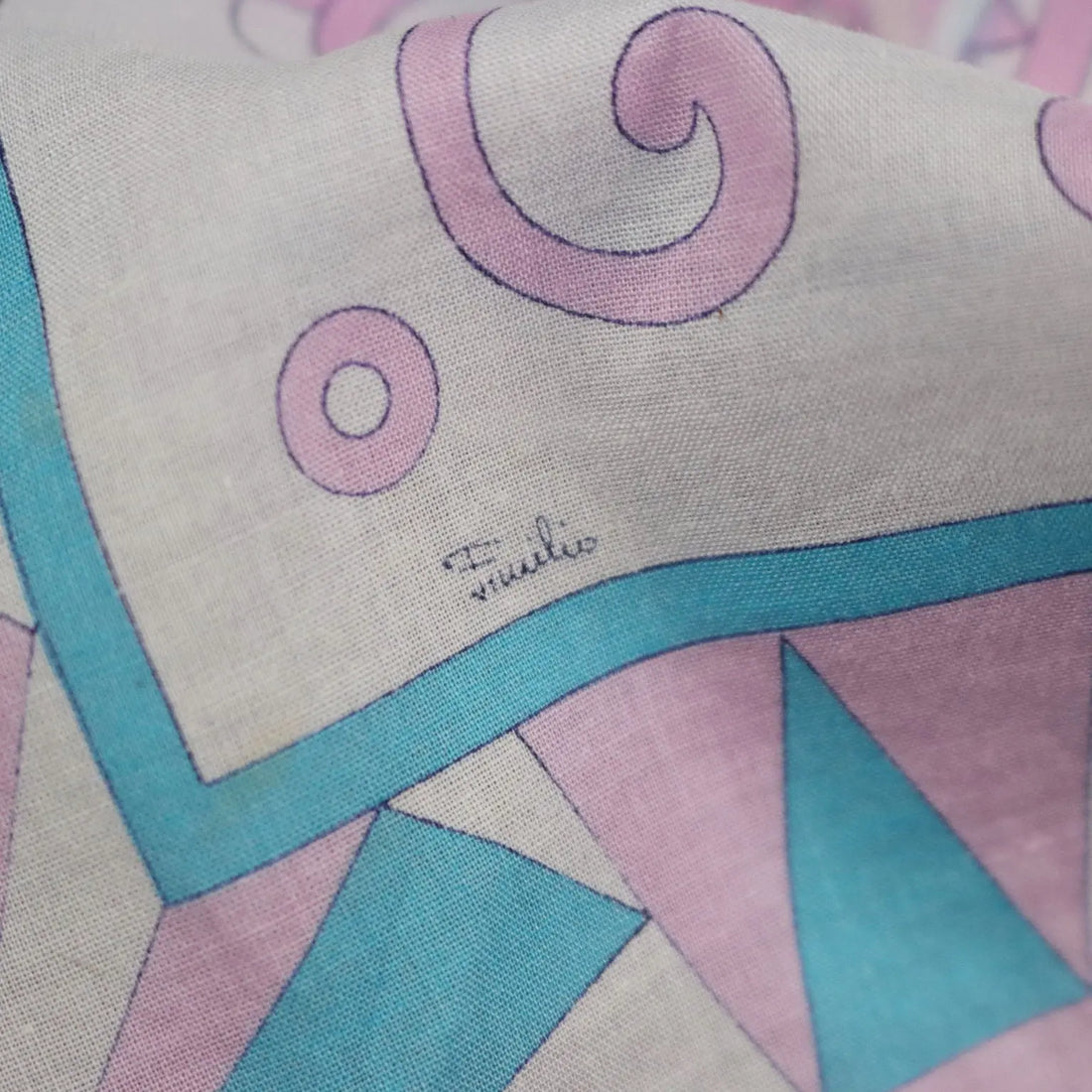 Vintage Pucci Scarf White Cotton Geometric Pattern | Clothing & House Linens | Vintage