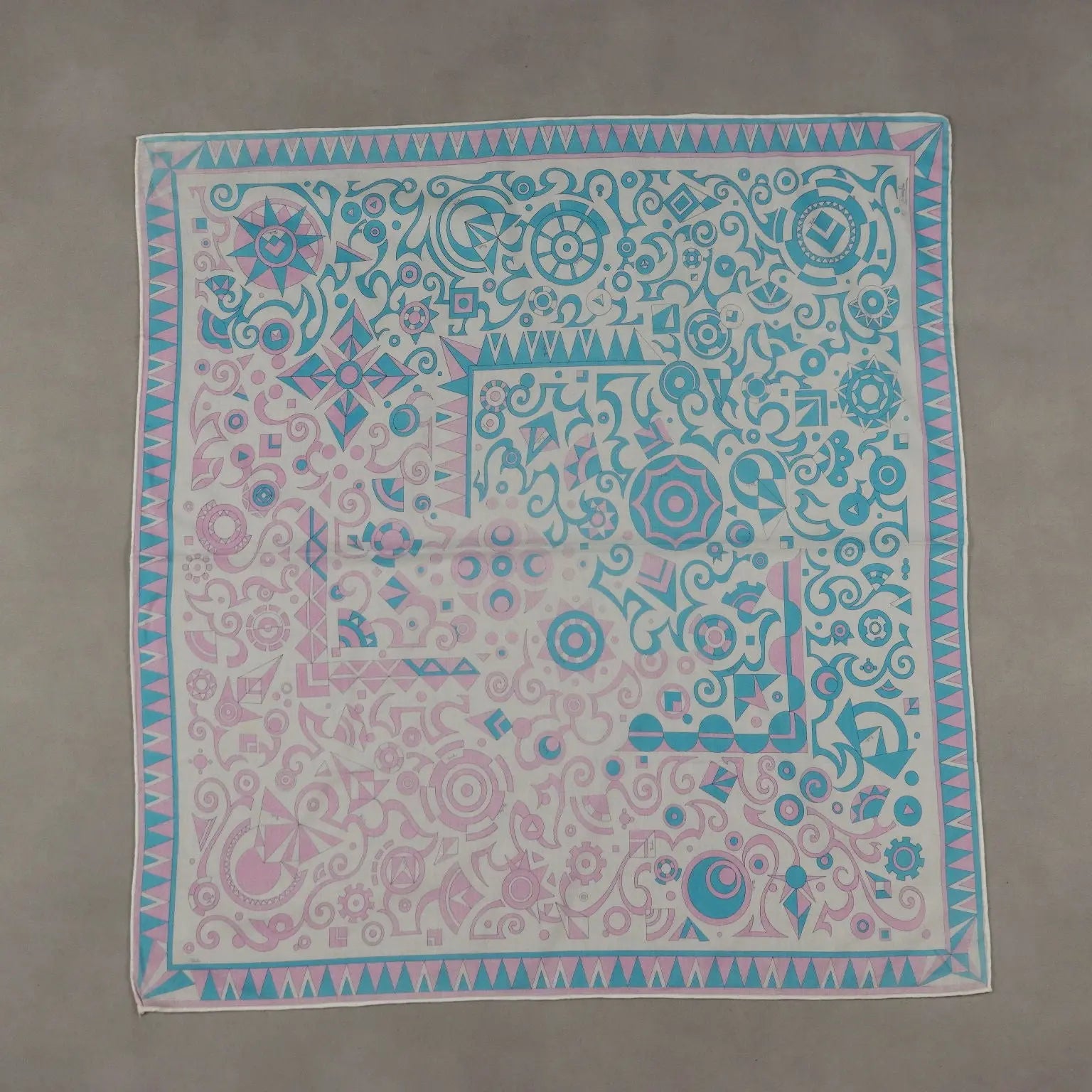 Vintage Pucci Scarf White Cotton Geometric Pattern | Clothing & House Linens | Vintage
