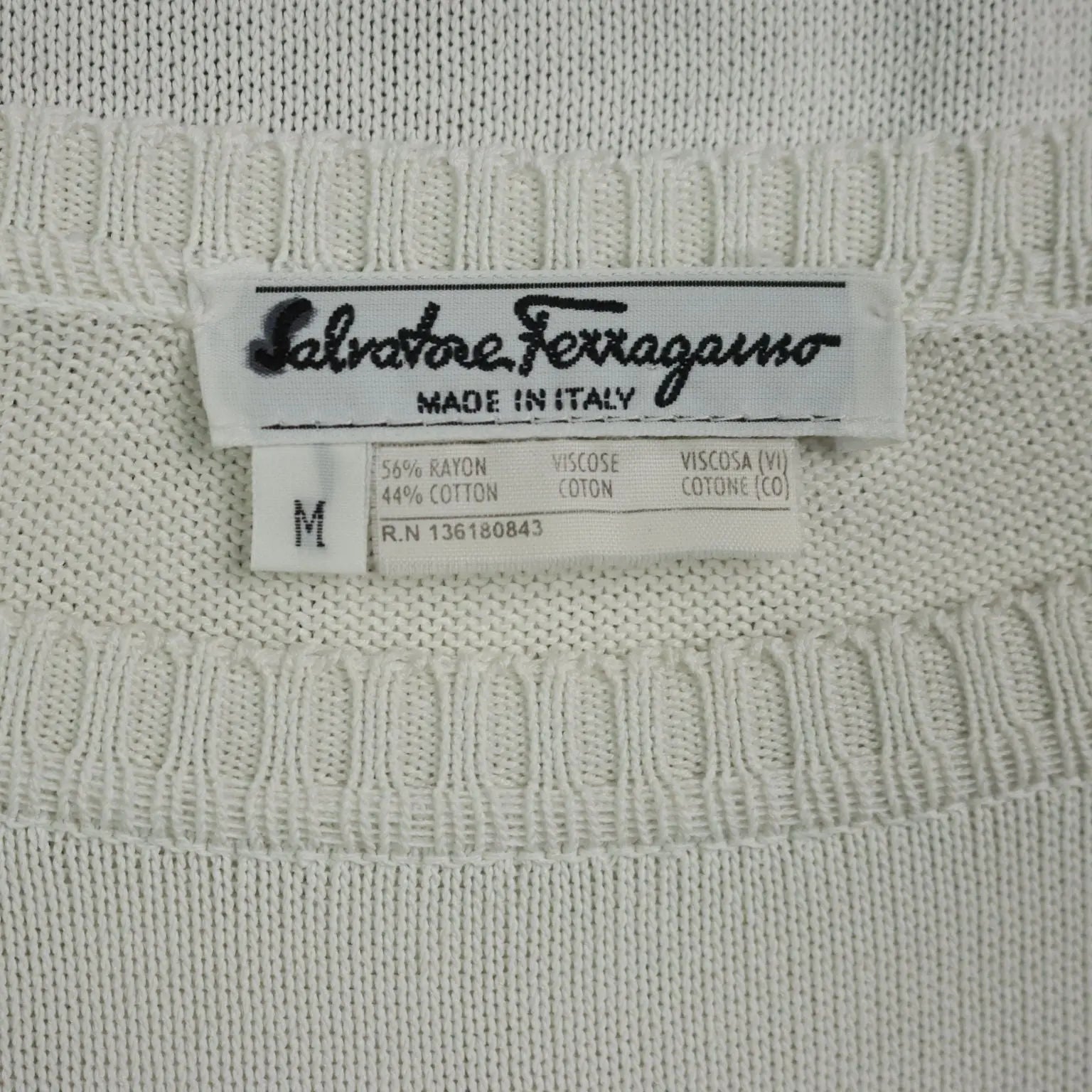 Vintage Ferragamo Jumper Cotton Rayon UK Size 12 Italy 1990s - UK Size 12 | Clothing & House Linens | Vintage