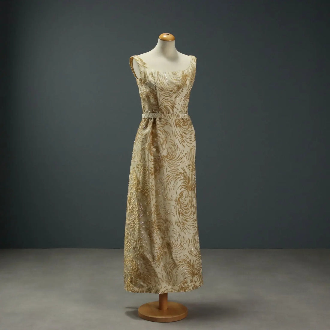 Vintage Evening Dress Fabric Gold Thread UK Size 8 Italy 1960s-1970s - UK Size 8 | Clothing & House Linens | Vintage