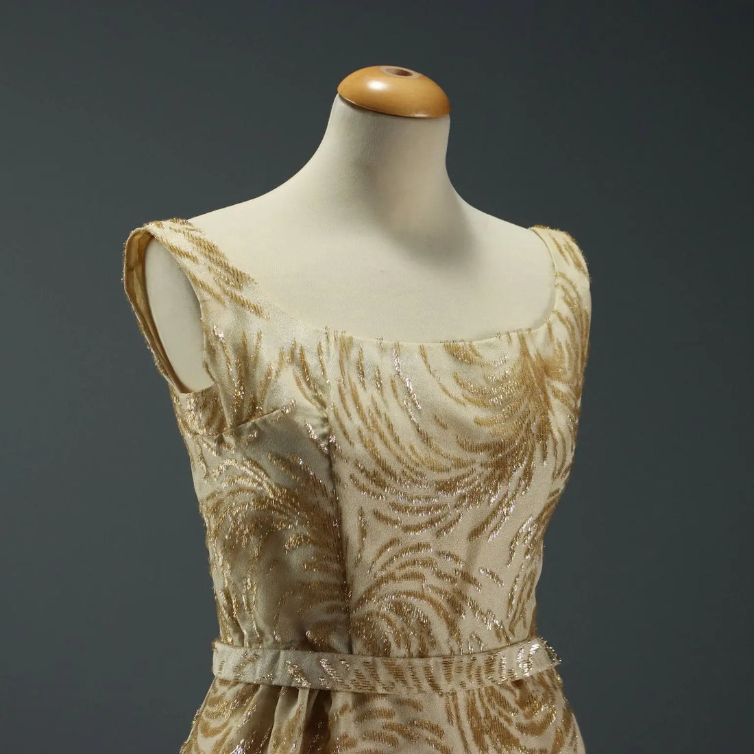 Vintage Evening Dress Fabric Gold Thread UK Size 8 Italy 1960s-1970s - UK Size 8 | Clothing & House Linens | Vintage