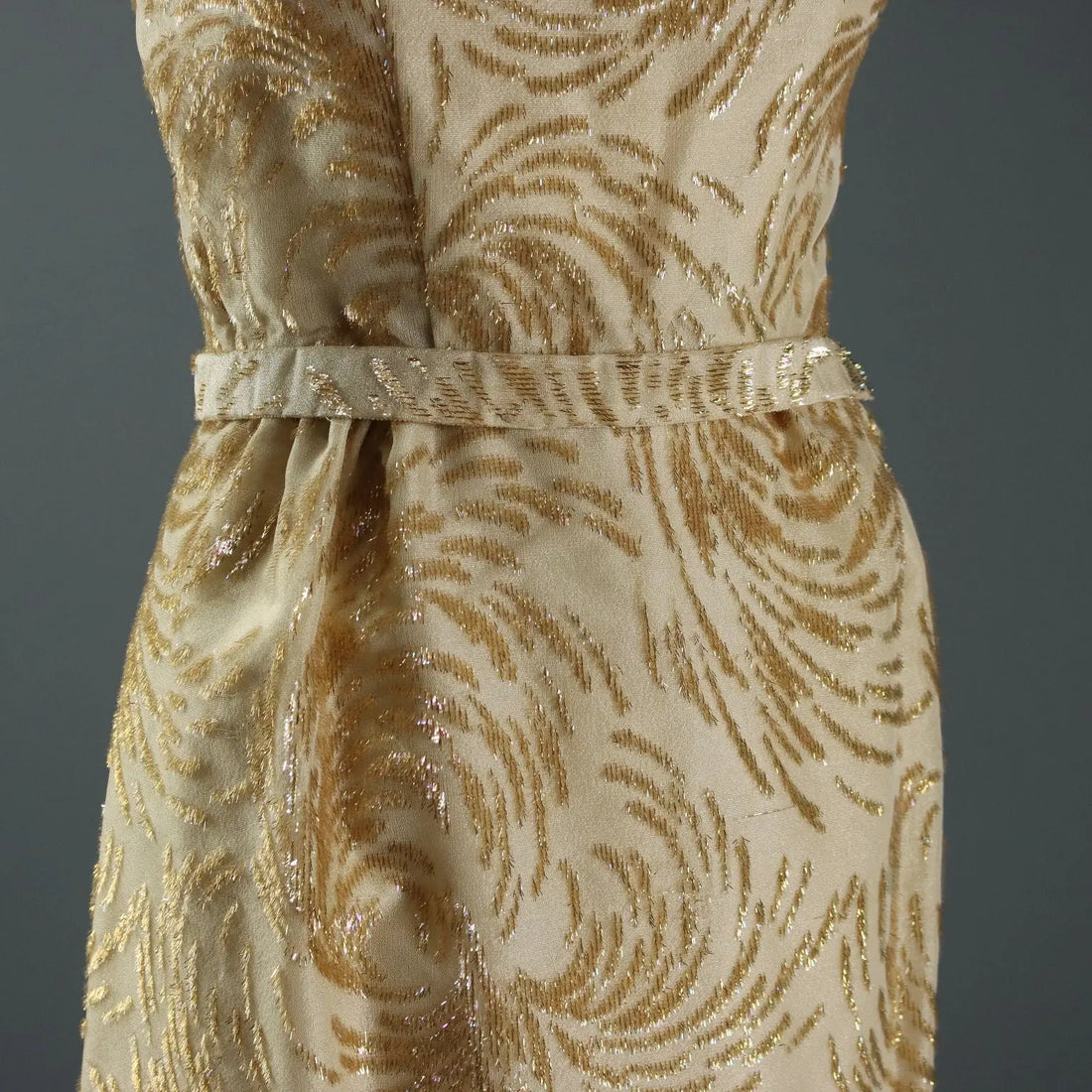 Vintage Evening Dress Fabric Gold Thread UK Size 8 Italy 1960s-1970s - UK Size 8 | Clothing & House Linens | Vintage