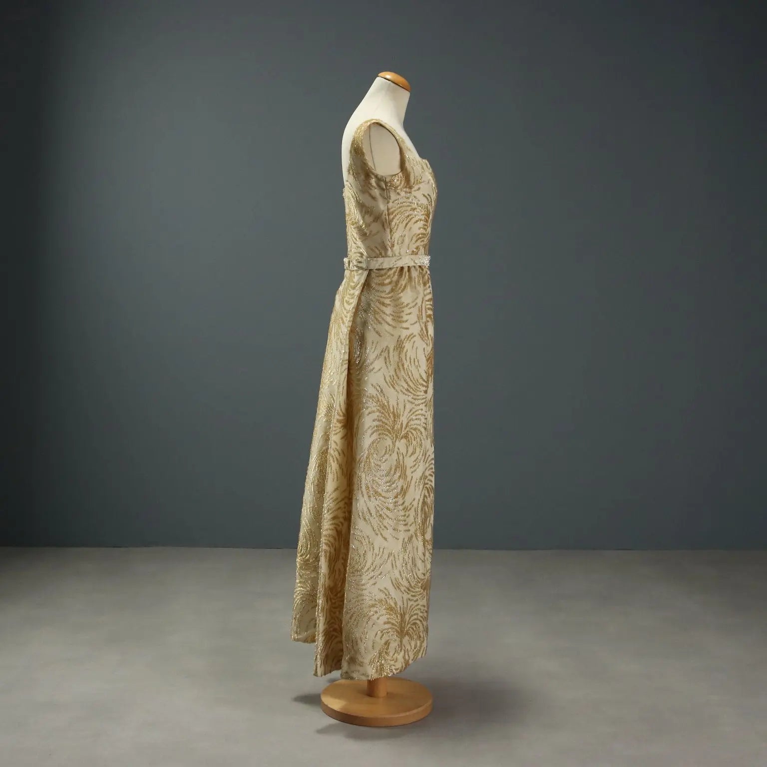 Vintage Evening Dress Fabric Gold Thread UK Size 8 Italy 1960s-1970s - UK Size 8 | Clothing & House Linens | Vintage