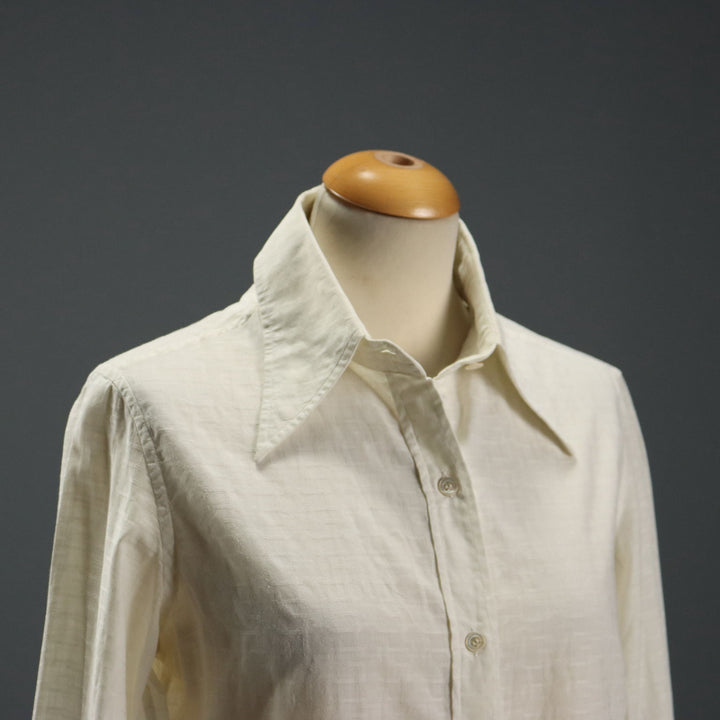 Vintage Gucci Shirt White Cotton UK Size 16 Italy 1970s-1980s