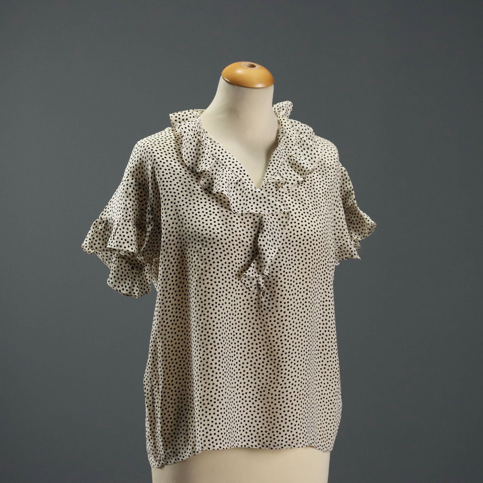 Yves Saint Laurent Shirt Vintage Silk UK Size 14 France 1970s