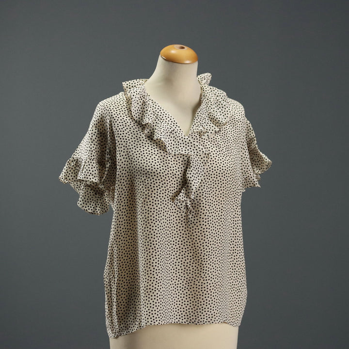 Yves Saint Laurent Shirt Vintage Silk UK Size 14 France 1970s