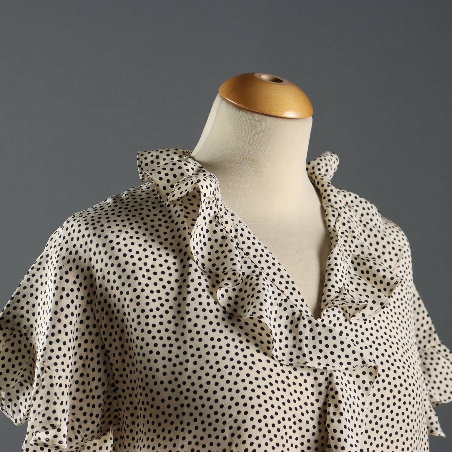 Yves Saint Laurent Shirt Vintage Silk UK Size 14 France 1970s