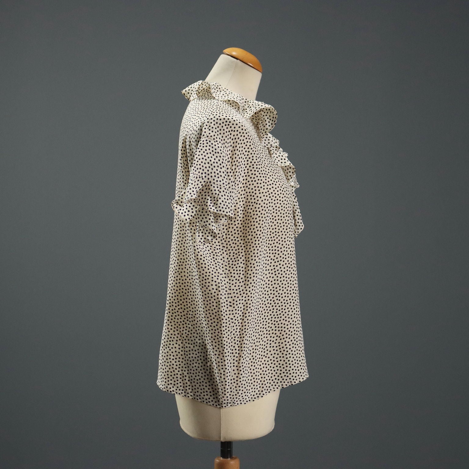 Yves Saint Laurent Shirt Vintage Silk UK Size 14 France 1970s