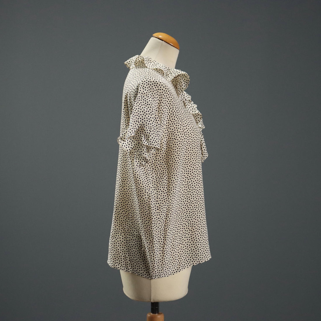 Yves Saint Laurent Shirt Vintage Silk UK Size 14 France 1970s