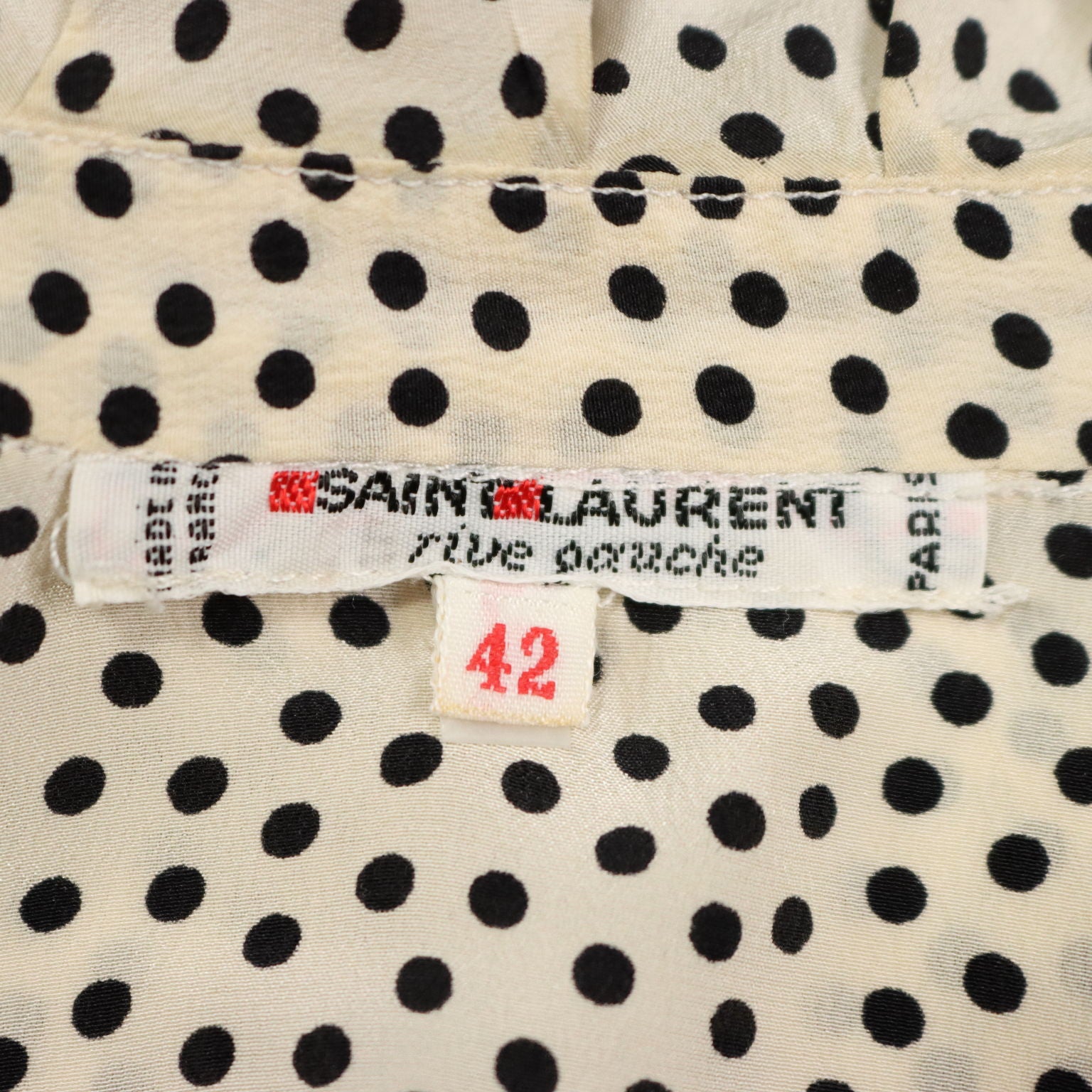 Yves Saint Laurent Shirt Vintage Silk UK Size 14 France 1970s