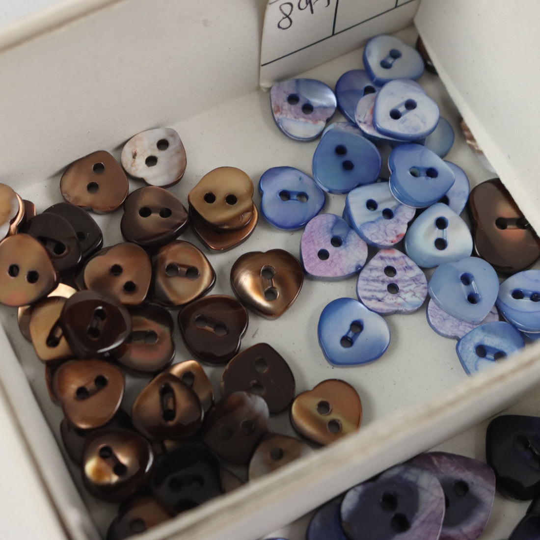 Vintage Buttons Heart-Shaped Mother of Pearl Italy XX Century