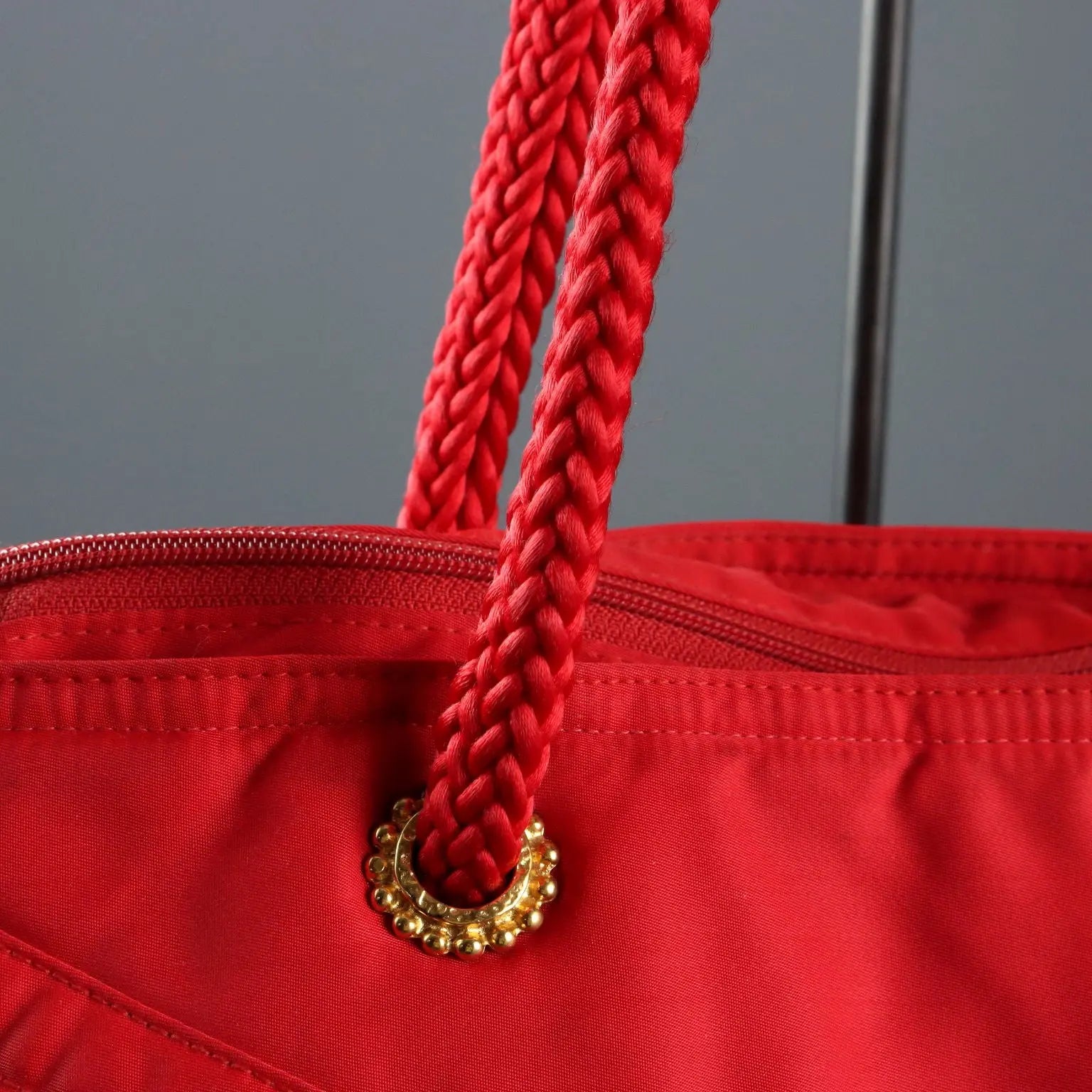 Vintage Ungaro Bag Red Fabric Gilded Metal France 1980s-1990s | Clothing & House Linens | Vintage