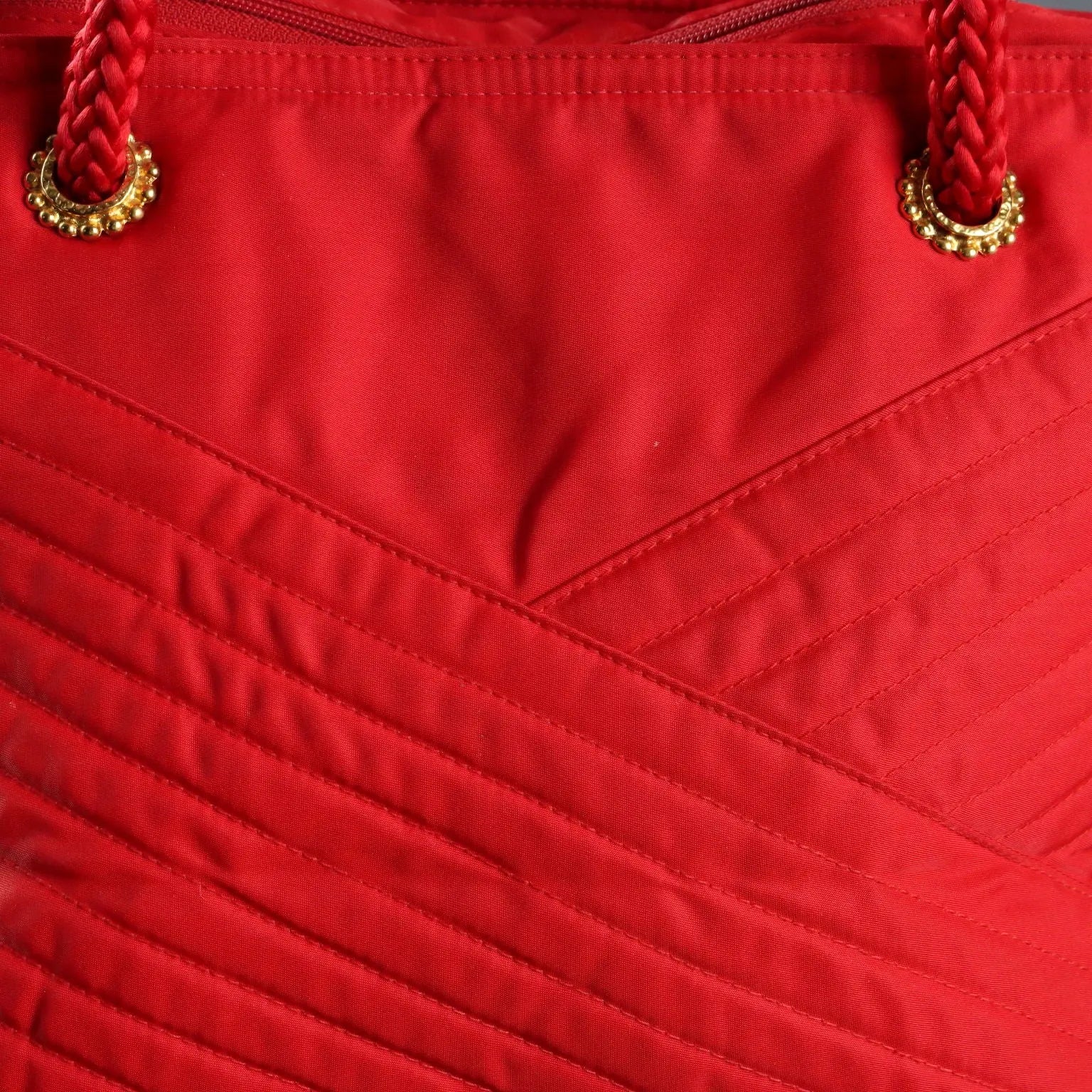 Vintage Ungaro Bag Red Fabric Gilded Metal France 1980s-1990s | Clothing & House Linens | Vintage