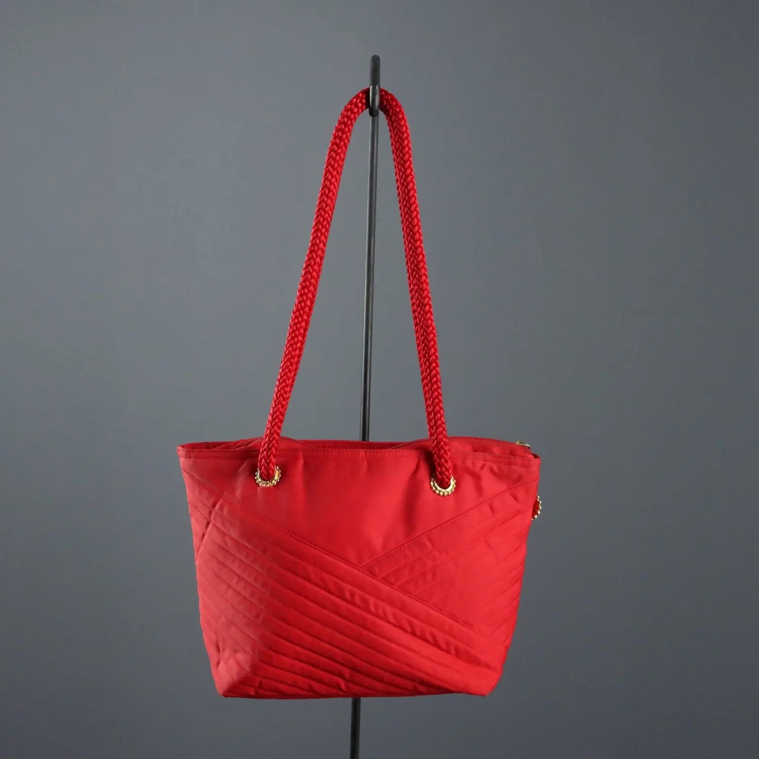 Vintage Ungaro Bag Red Fabric Gilded Metal France 1980s-1990s | Clothing & House Linens | Vintage