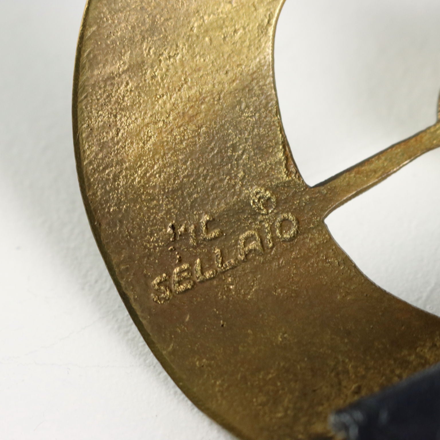 Vintage Belt Blue Leather Metal Buckle Italy 1970s-1980s