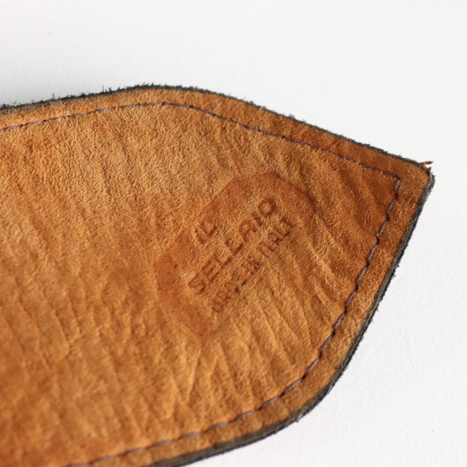 Vintage Belt Blue Leather Metal Buckle Italy 1970s-1980s