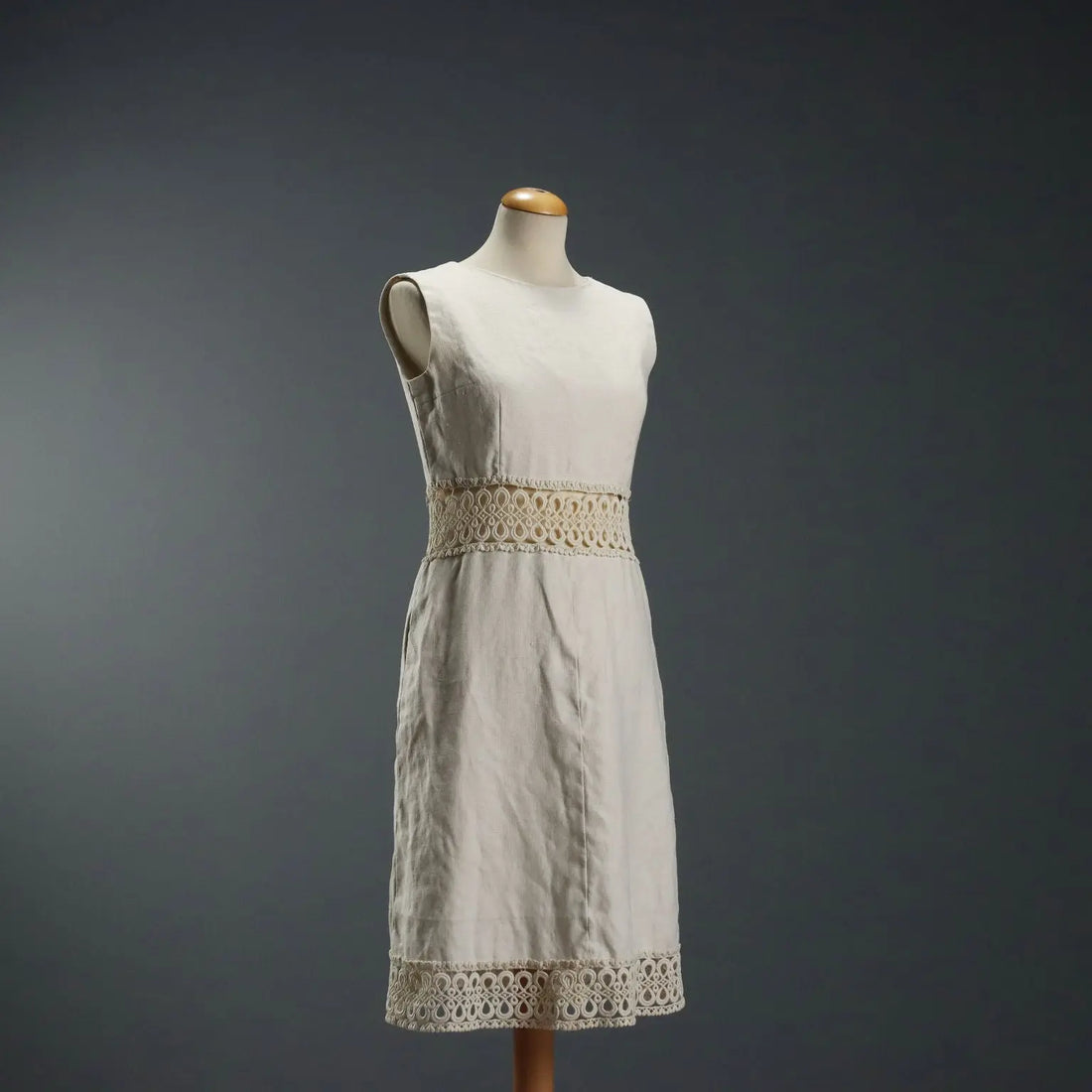 Vintage White Dress Linen UK Size 10/12 Sartoria Zaccarini Milano - UK Size 10/12 | Clothing & House Linens | Vintage