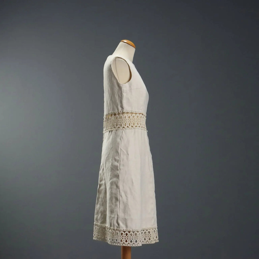 Vintage White Dress Linen UK Size 10/12 Sartoria Zaccarini Milano - UK Size 10/12 | Clothing & House Linens | Vintage