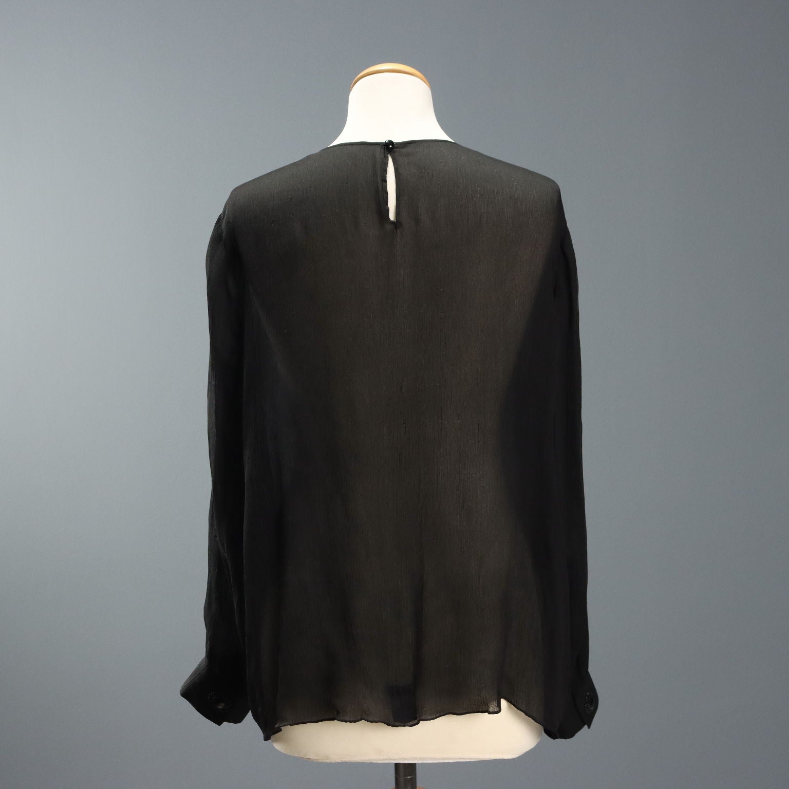 Vintage Silk Blouse with Leather Embroideries UK Size 14 1970s-80s