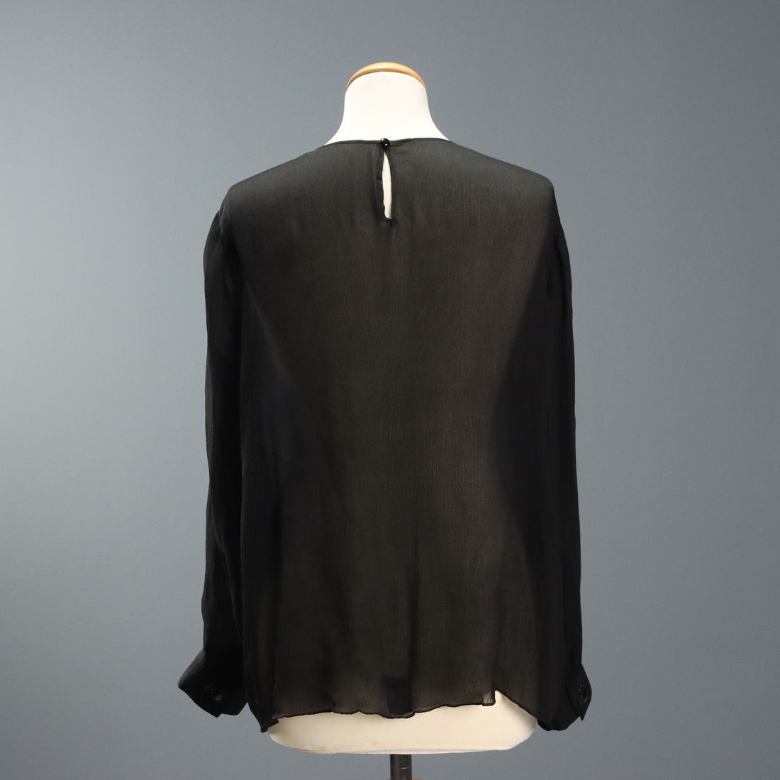 Vintage Silk Blouse with Leather Embroideries UK Size 14 1970s-80s